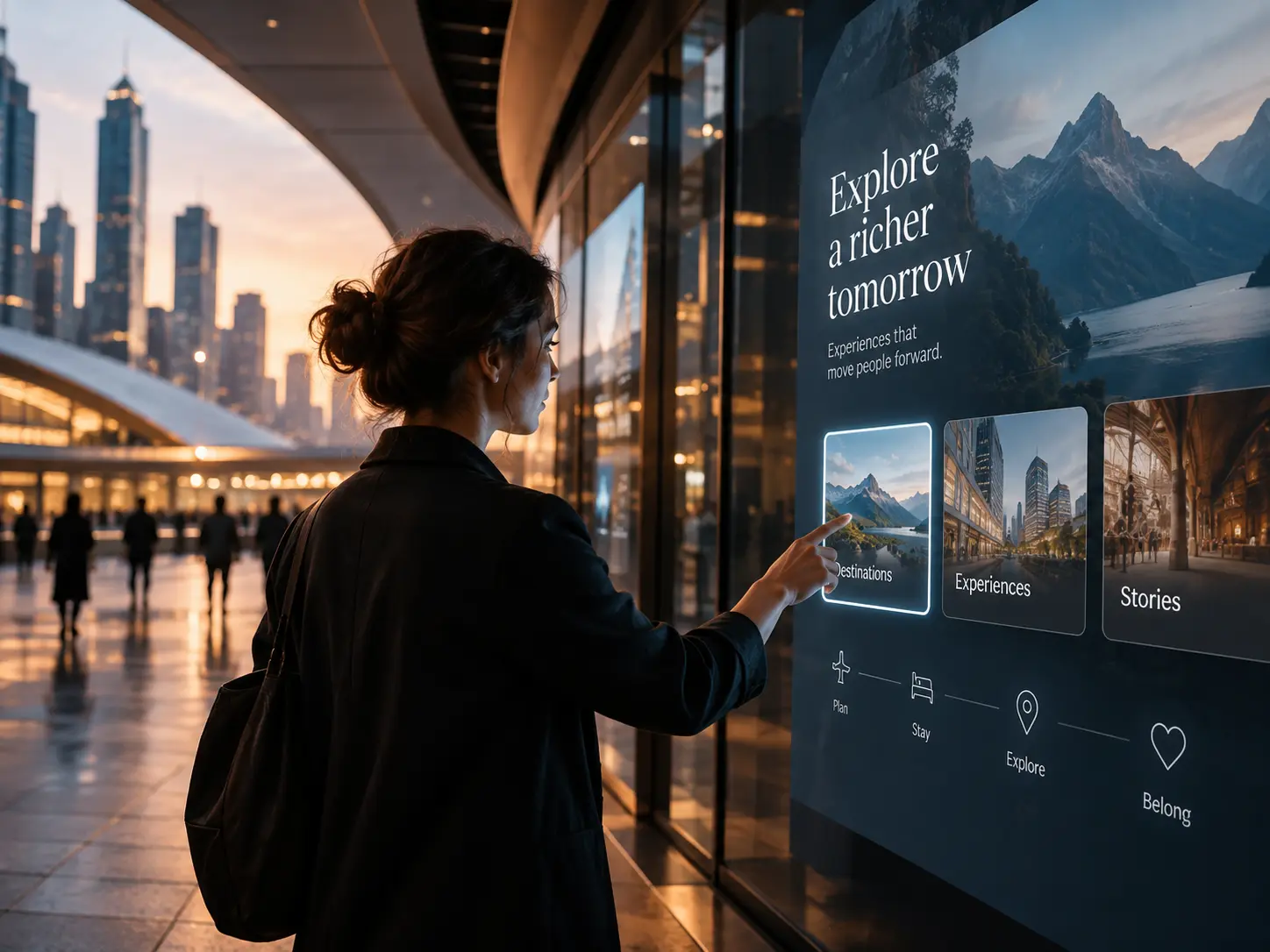A person using a virtual reality experience in an LED installation