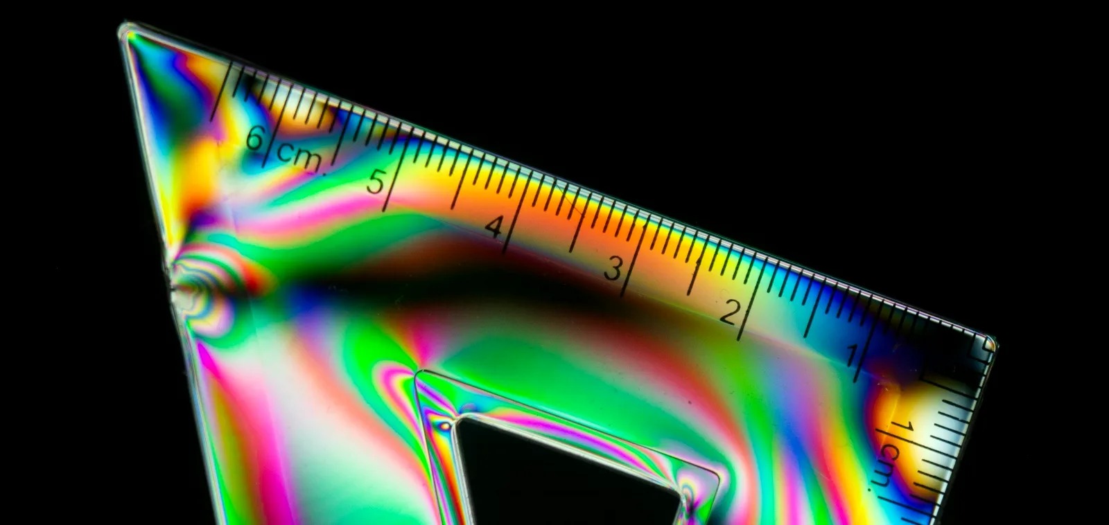 Illustrative optical patterns across a measuring instrument, representing connected intelligence